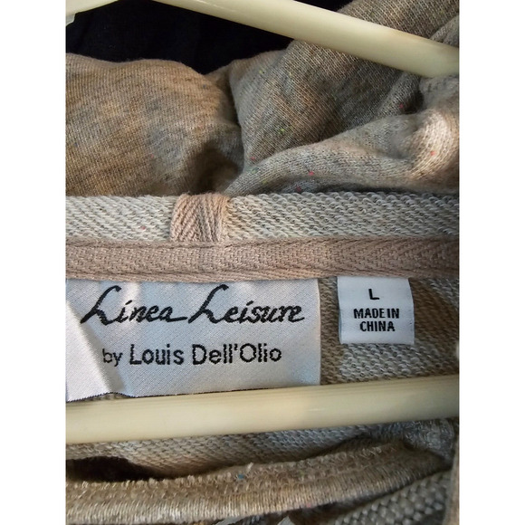 Linea Leisure Lace Up Hoodie Sweatshirt with Pockets Beige Tan Size Large L - Picture 7 of 7